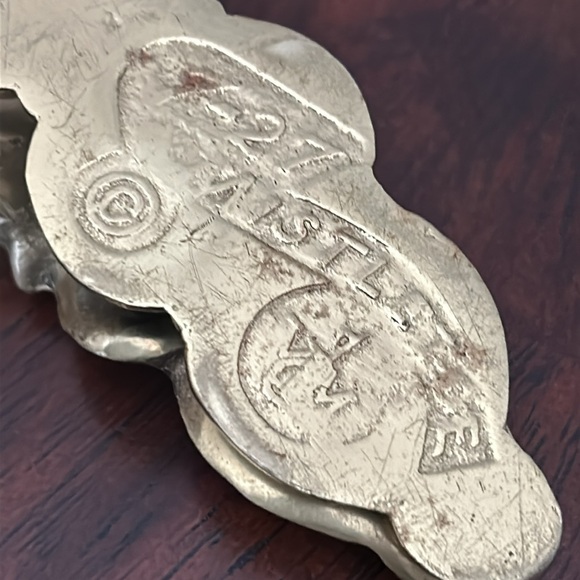 Virginia Metalcrafters MISTLETOE paper clip design number 7-27 VA VMC Brass - Picture 7 of 7